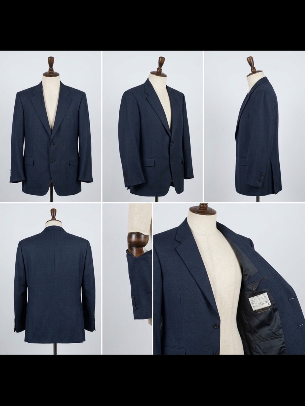 CANALI Mens Navy Pure Wool Sport Coat Suit Jacket Blazer Made In Italy US 46R